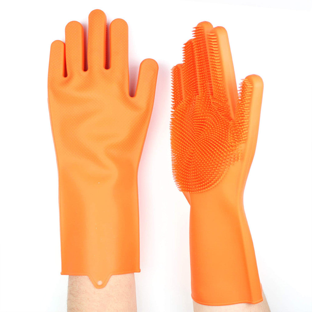 Рукавички для кухні Kitchen Gloves, Помаранчеві / Силіконові рукавички для миття посуду