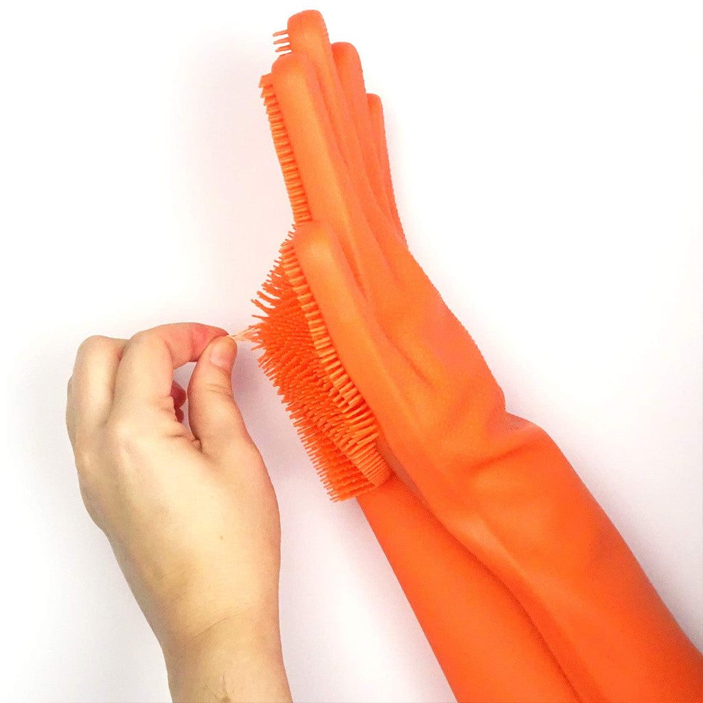 Рукавички для кухні Kitchen Gloves, Помаранчеві / Силіконові рукавички для миття посуду