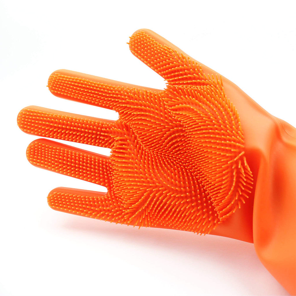 Рукавички для кухні Kitchen Gloves, Помаранчеві / Силіконові рукавички для миття посуду