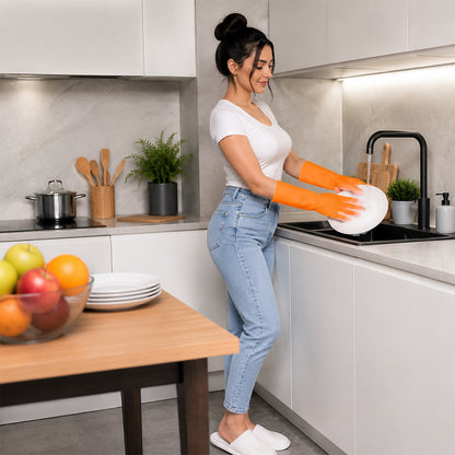 Рукавички для кухні Kitchen Gloves, Помаранчеві / Силіконові рукавички для миття посуду