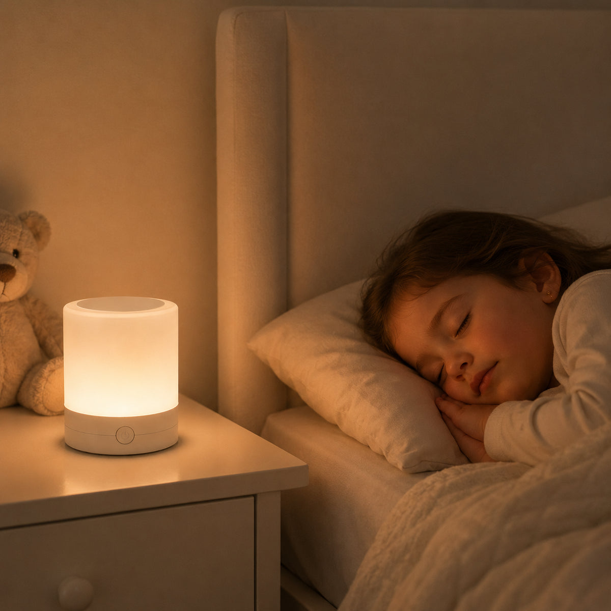 Настільна LED лампа нічник, з пультом, 5В, Mini touch lamp, Білий / Світильник-нічник / Акумуляторний нічник