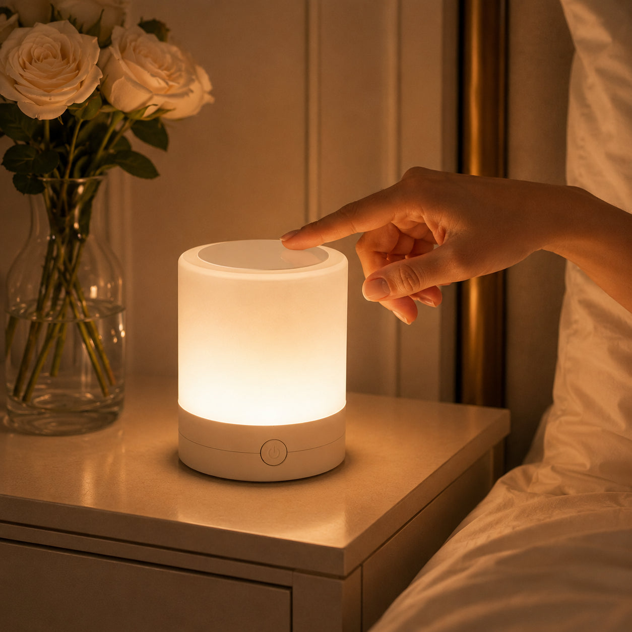 Настільна LED лампа нічник, з пультом, 5В, Mini touch lamp, Білий / Світильник-нічник / Акумуляторний нічник