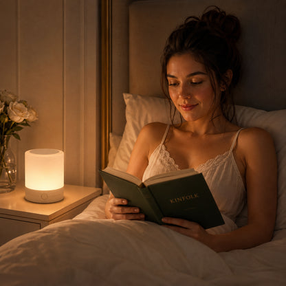 Настільна LED лампа нічник, з пультом, 5В, Mini touch lamp, Білий / Світильник-нічник / Акумуляторний нічник