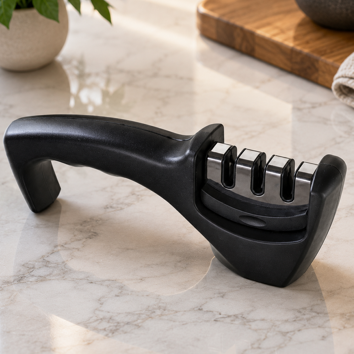 Точилка для ножів, 20х8х5 см, Чорний / Ножеточка / Кухонна механічна точилка