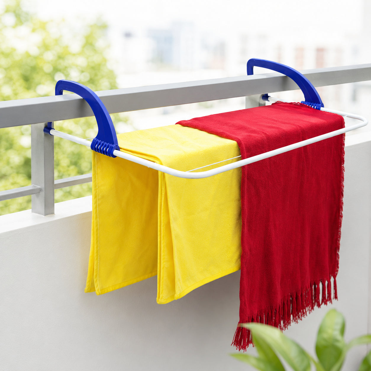 Навісна сушарка для одягу, Fold Clothes Shelf, Біла / Знімна сушарка на радіатор / Компактна сушка на балкон