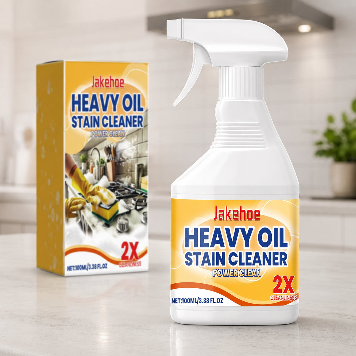 Спрей Антижир 100 мл, Jakehoe Heavy Oil Stain Cleaner, Білий / Очисник для кухні / Миючий засіб для прибирання від жиру та нагару