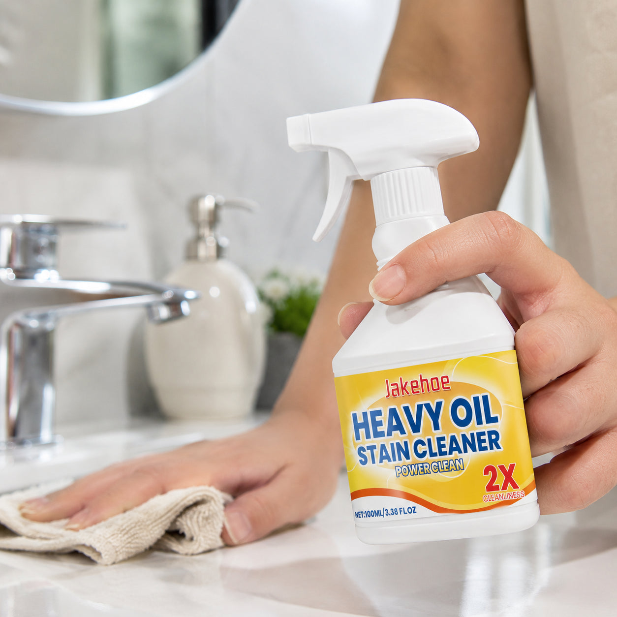 Спрей Антижир 100 мл, Jakehoe Heavy Oil Stain Cleaner, Білий / Очисник для кухні / Миючий засіб для прибирання від жиру та нагару