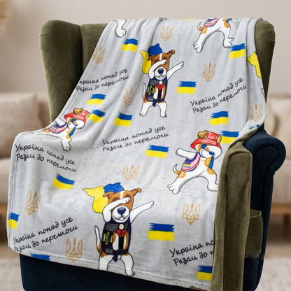 Дитячий плед з мікрофібри Велсофт, 140х110см, Сірий / Плед для дітей / Плед з малюнком / Покривало на дитяче ліжко