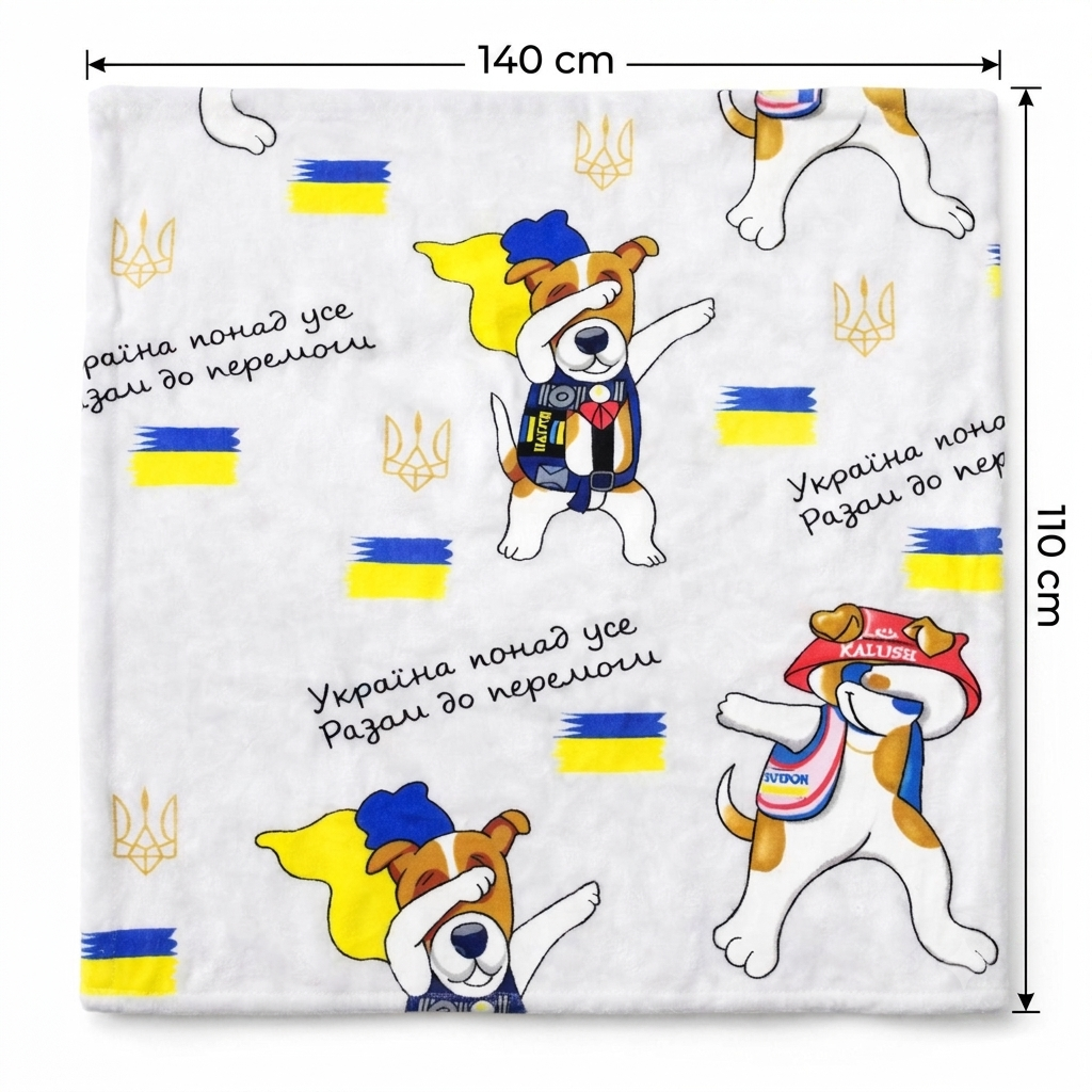 Дитячий плед з мікрофібри Велсофт, 140х110см, Сірий / Плед для дітей / Плед з малюнком / Покривало на дитяче ліжко