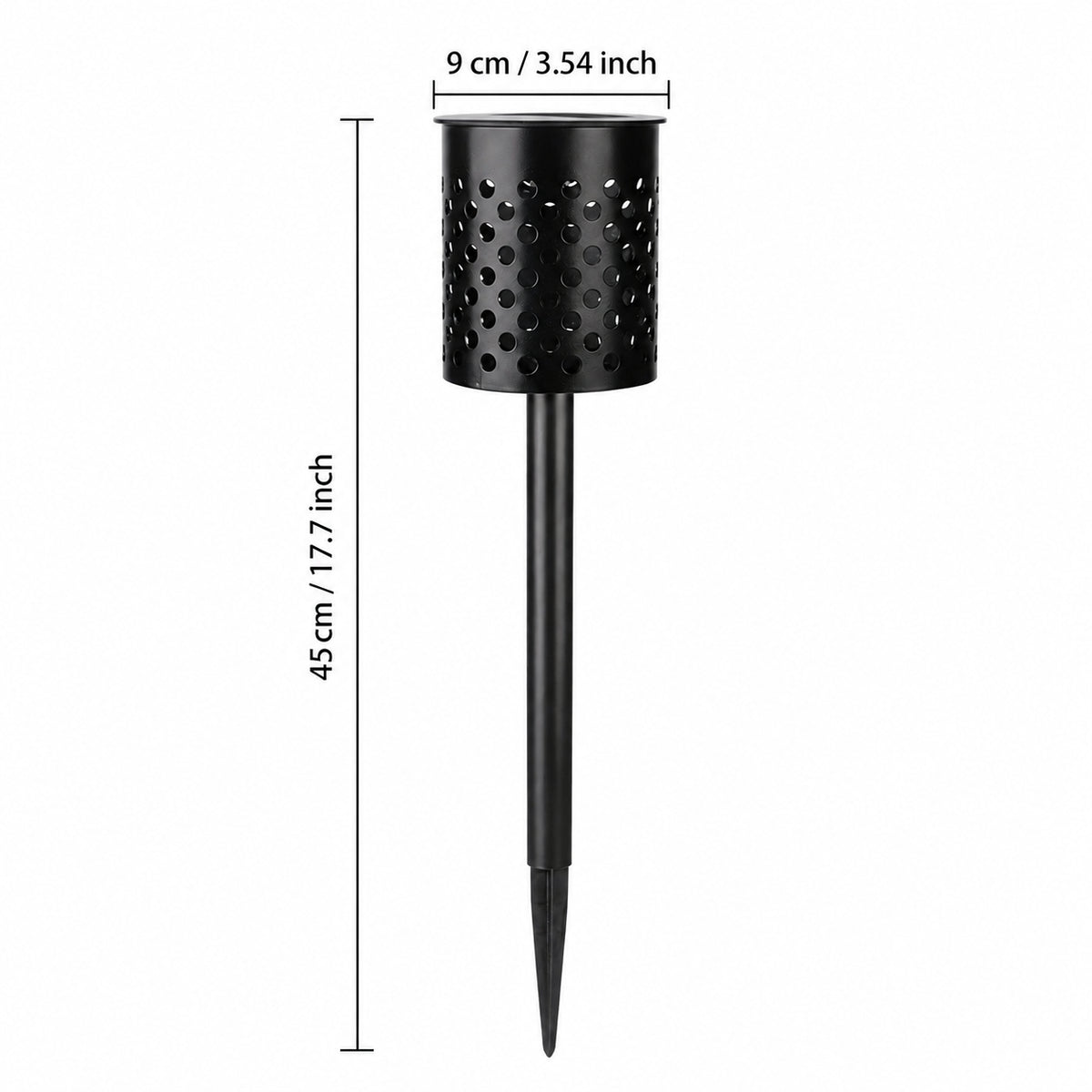 2 шт Садовий сонячний світильник, 45х9 см, LED, 5W, 500 лм, Чорний / Світильник для доріжок / Вуличний ліхтар з візерунком