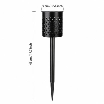 2 шт Садовий сонячний світильник, 45х9 см, LED, 5W, 500 лм, Чорний / Світильник для доріжок / Вуличний ліхтар з візерунком