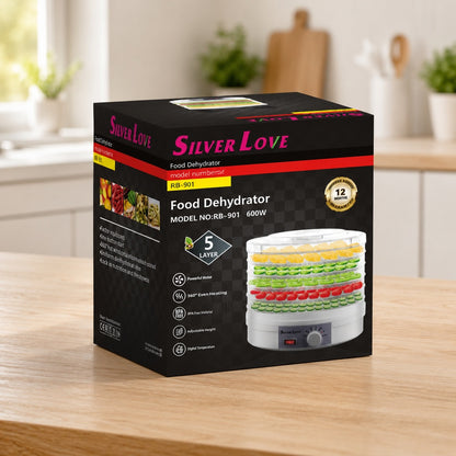Сушарка для фруктів та овочів, 600Вт, Silver Love RB- 901, Біла / Електросушарка для фруктів / Електрична сушка для овочів