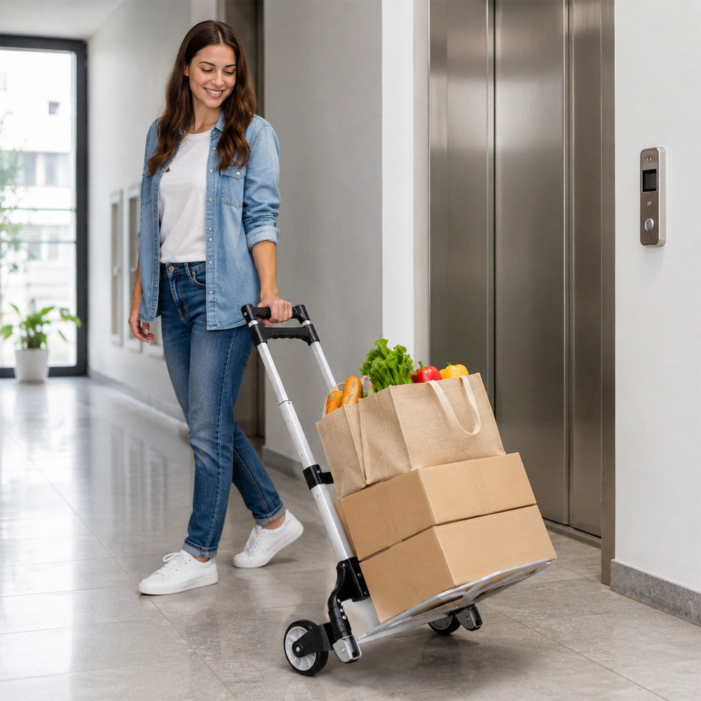 Складаний візок на коліщатках до 75кг з регулюванням висоти, Folding Hand Truck / Візок для продуктів