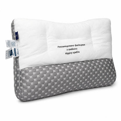 Подушка ортопедична з релакс-ефектом Memory Foam 43х64см, Colorful Home, Біло-сірий  / Ортопедична подушка / Подушка для сну