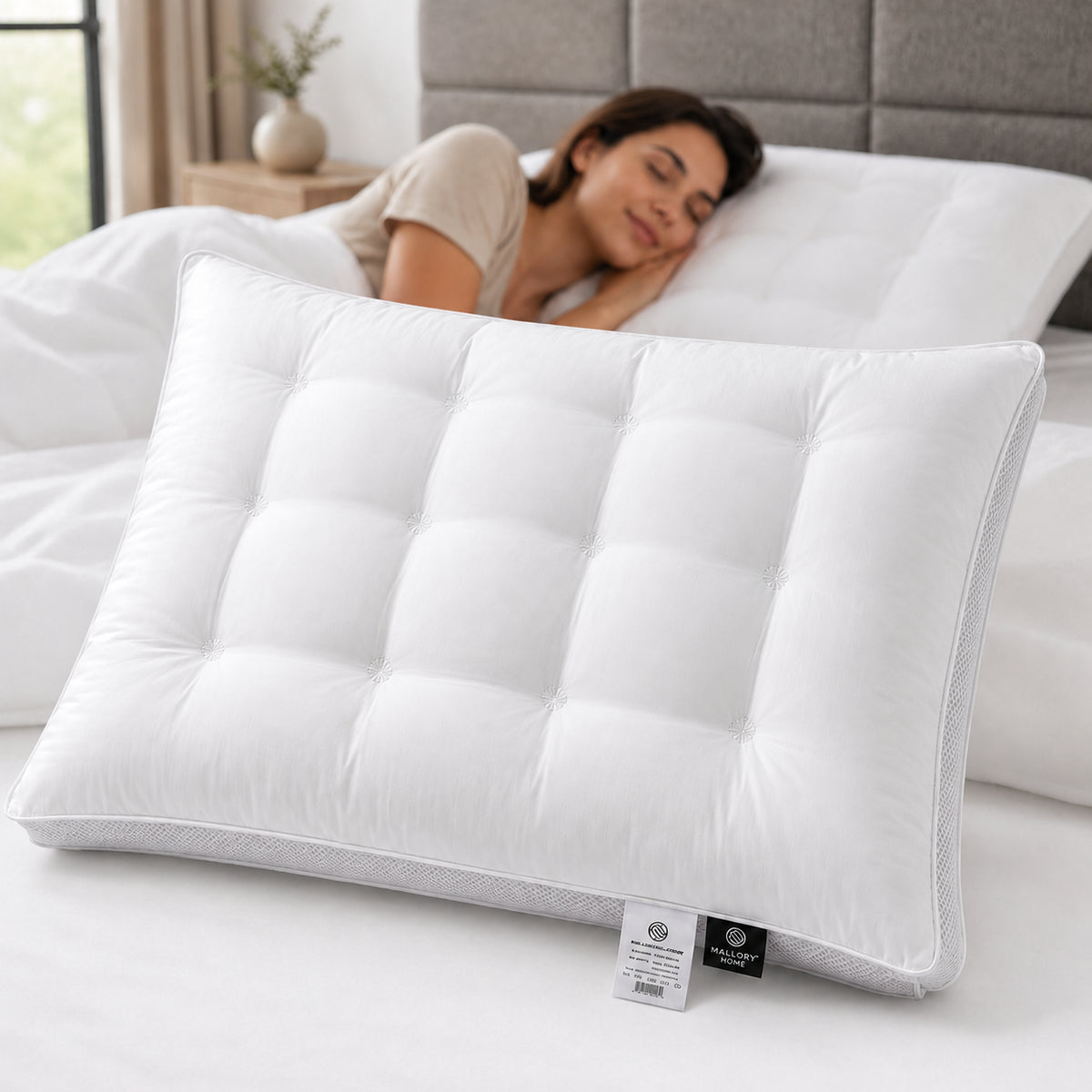 Подушка анатомічна 70х50 см, Cloud Contour, Melloory Home, Білий / Ортопедична подушка / Подушка для сну