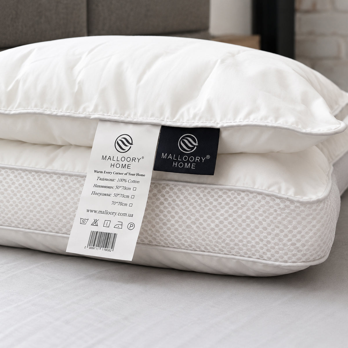 Подушка анатомічна 70х50 см, Cloud Contour, Melloory Home, Білий / Ортопедична подушка / Подушка для сну