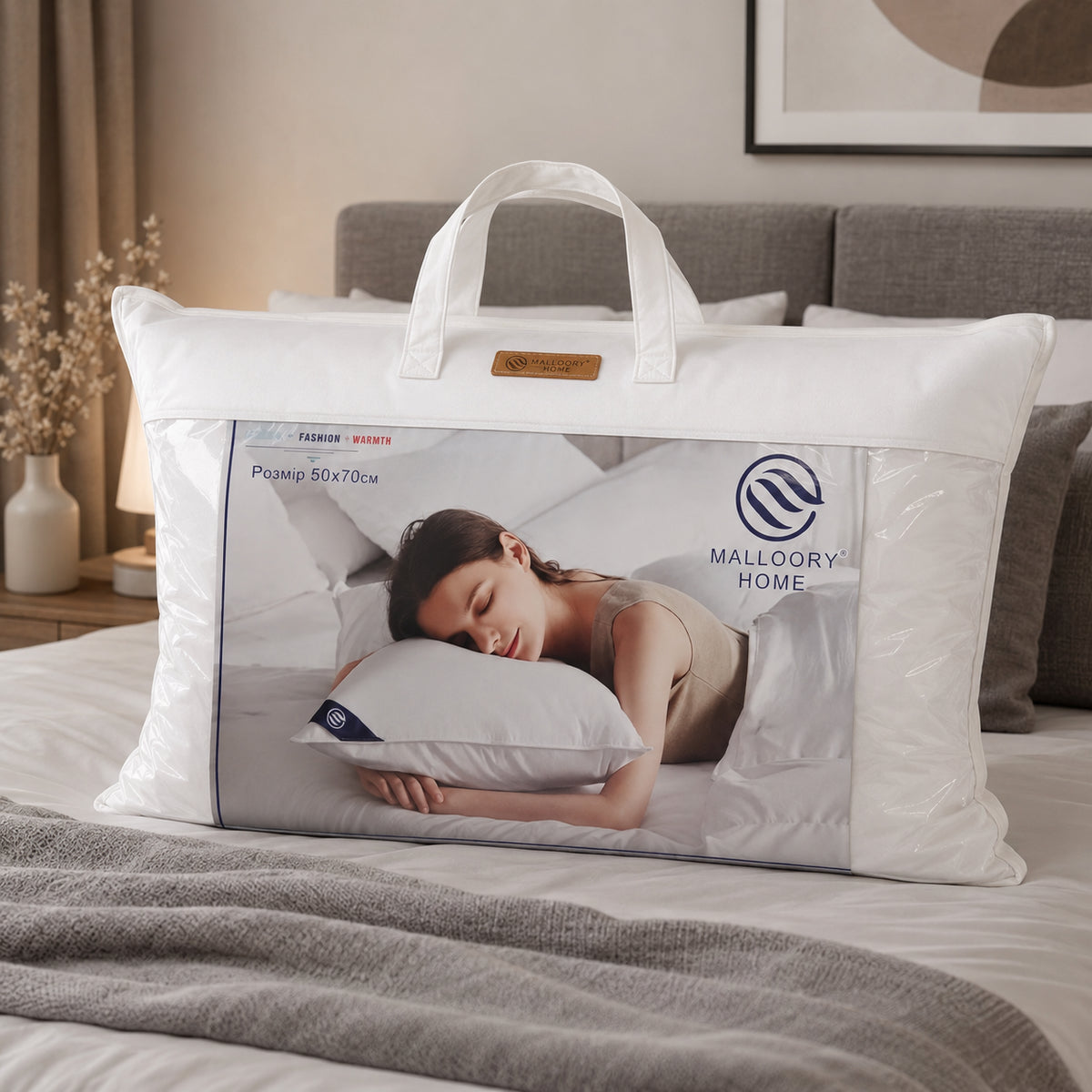 Подушка анатомічна 70х50 см, Cloud Contour, Melloory Home, Білий / Ортопедична подушка / Подушка для сну