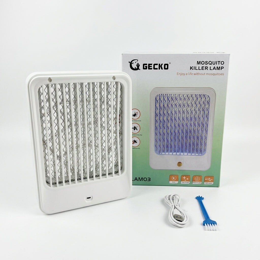 Електрична пастка для комарів з USB, GECKO, Білий / Лампа для знищення комах / Антимоскітна лампа / Знищувач комах