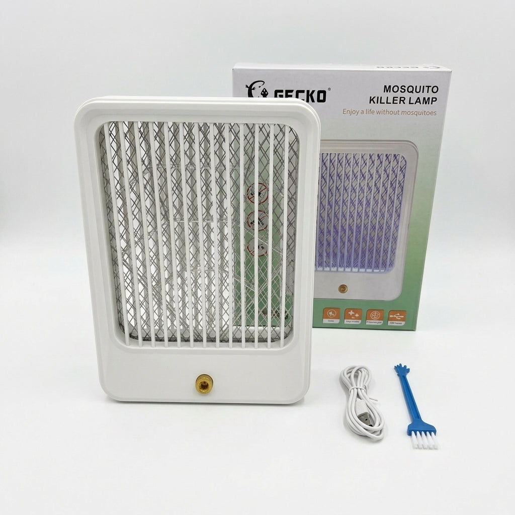Електрична пастка для комарів з USB, GECKO, Білий / Лампа для знищення комах / Антимоскітна лампа / Знищувач комах