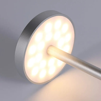Настільна LED лампа на акумуляторі 34х8см, від USB, Сріблястий / Сенсорний світильник / Бездротова лампа-нічник