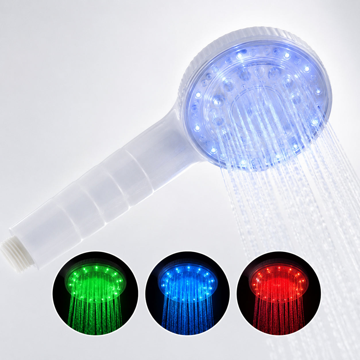 Душова лійка з LED-підсвічуванням, 3 кольори, Білий / Світлодіодна насадка для душу / Душова лійка / Насадка для душу