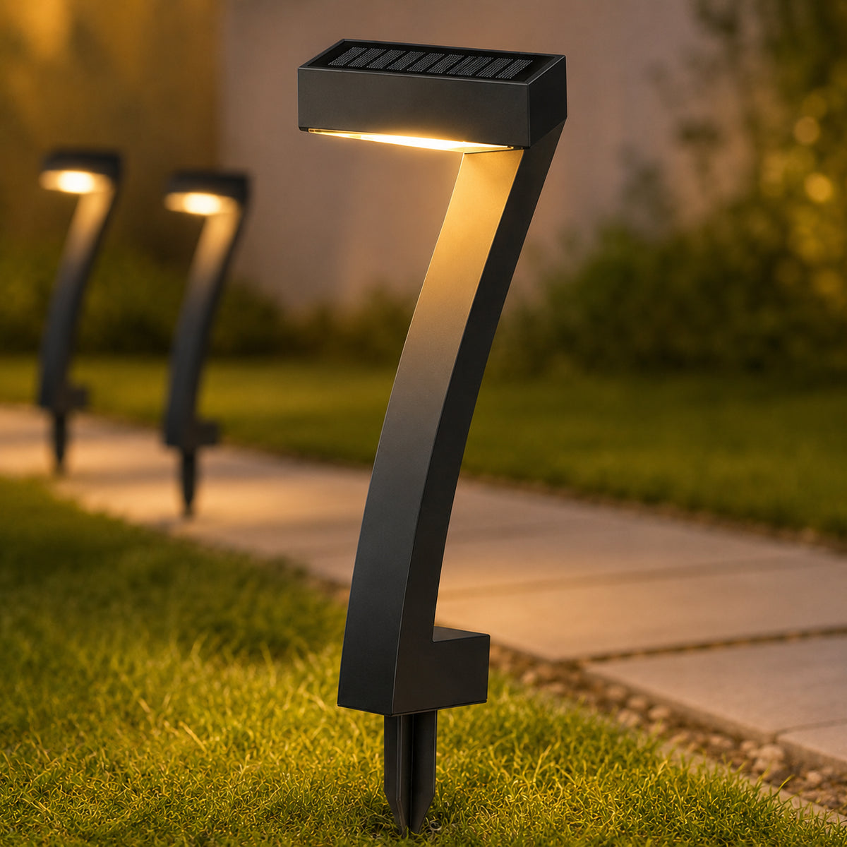 1 шт Садовий LED світильник на сонячних батареях, IP65, 50 см, Чорний / Вуличний ліхтар для доріжок / Світильний газонний