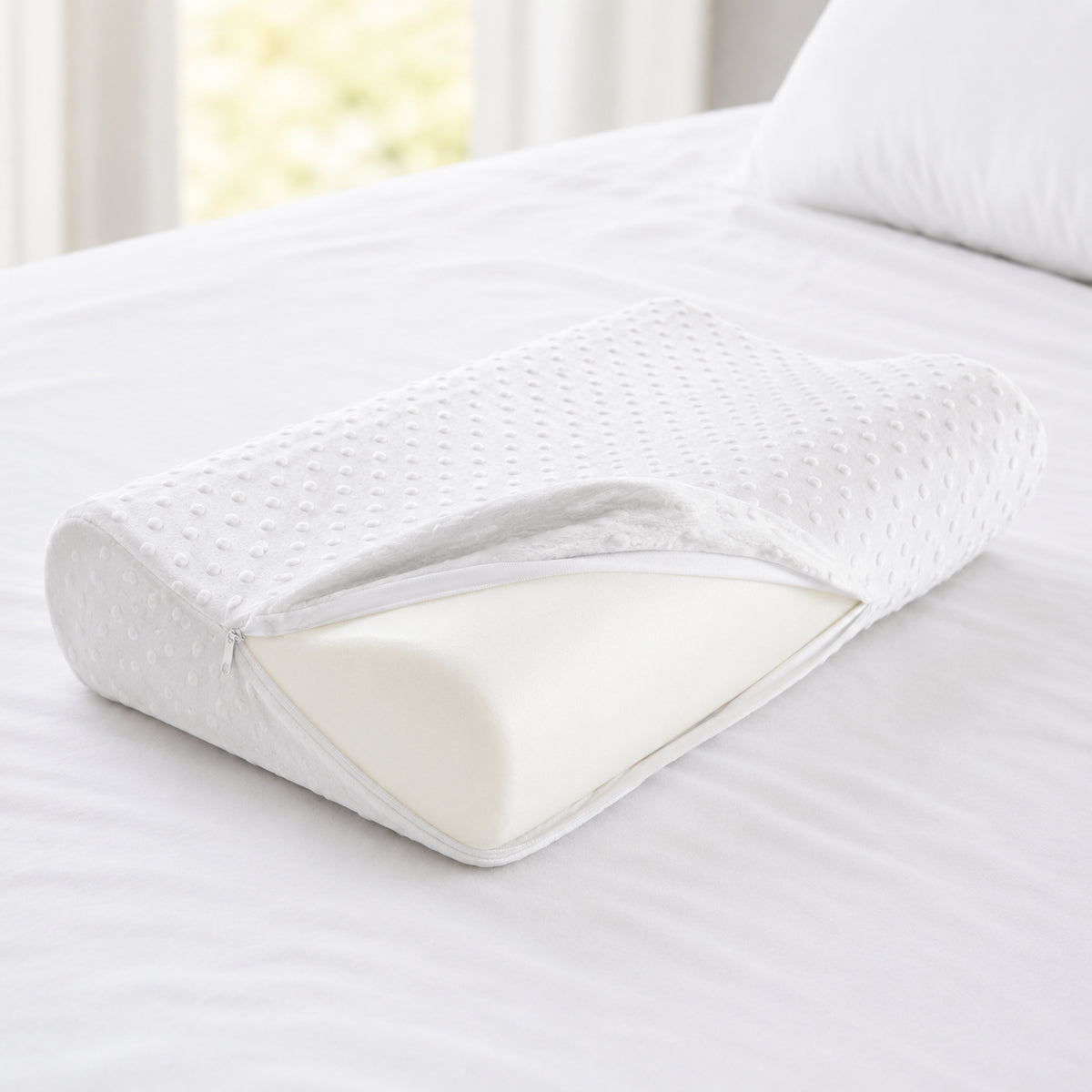 Подушка ортопедична 50х30 см, з ефектом пам'яті, Comfort Memory Pillow, Біла / Анатомічна подушка для сну / Подушка для шиї
