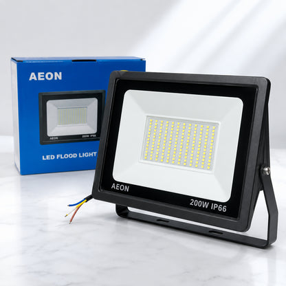 Вуличний прожектор на стіну 200W, 6500K, AEON, Чорний / Світлодіодний ліхтар-прожектор / Настінний LED прожектор