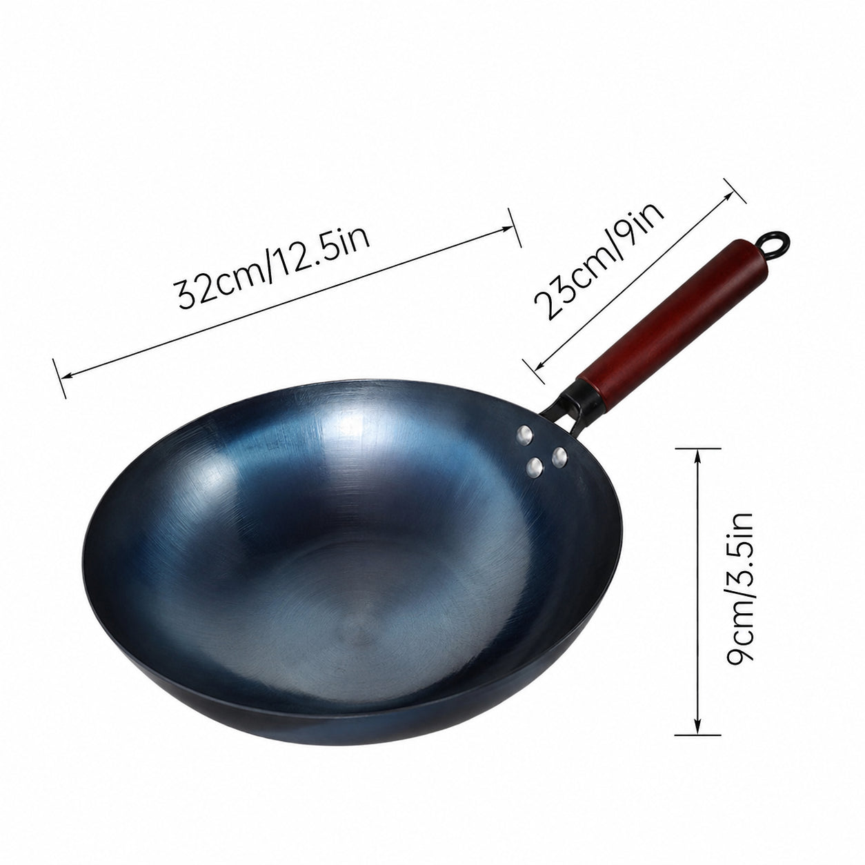 Сковорода вок, 30 см, Чорний / Глибока сковорода / Сковорода Wok / Кухонна сковорідка / Сковорідка для вок
