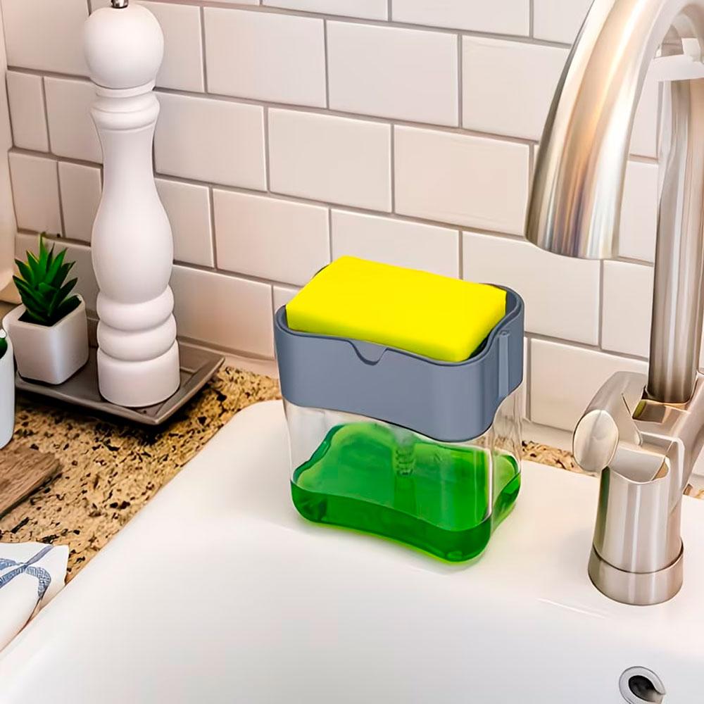 Диспенсер для миючого засобу Soap Pump Sponge Caddy, / Органайзер для мочалок / Дозатор мила