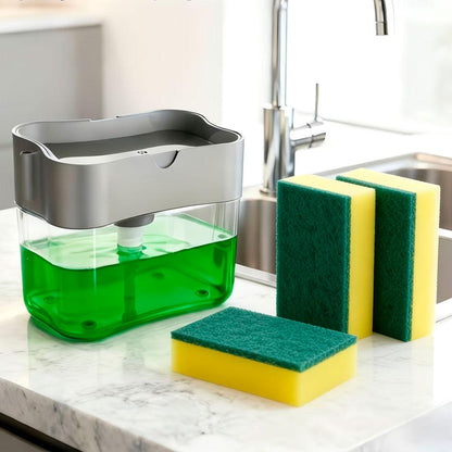Диспенсер для миючого засобу Soap Pump Sponge Caddy, / Органайзер для мочалок / Дозатор мила