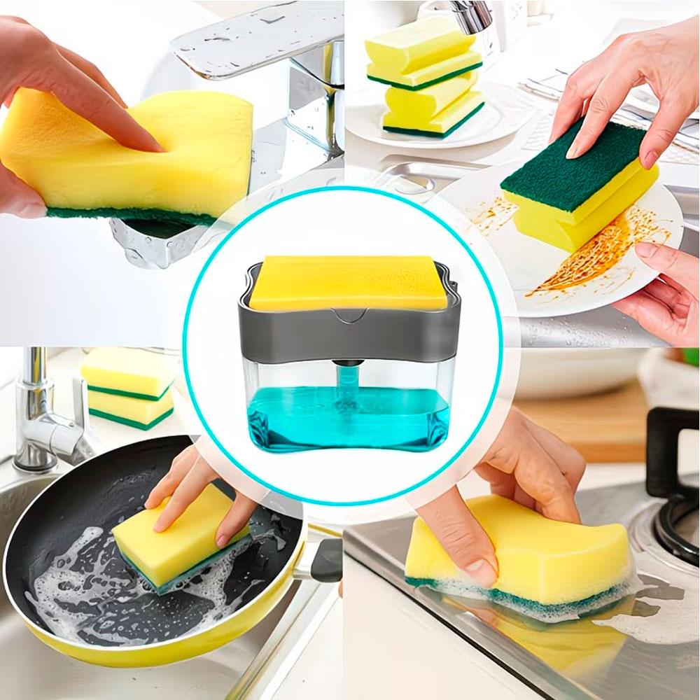 Диспенсер для миючого засобу Soap Pump Sponge Caddy, / Органайзер для мочалок / Дозатор мила