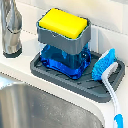 Диспенсер для миючого засобу Soap Pump Sponge Caddy, / Органайзер для мочалок / Дозатор мила