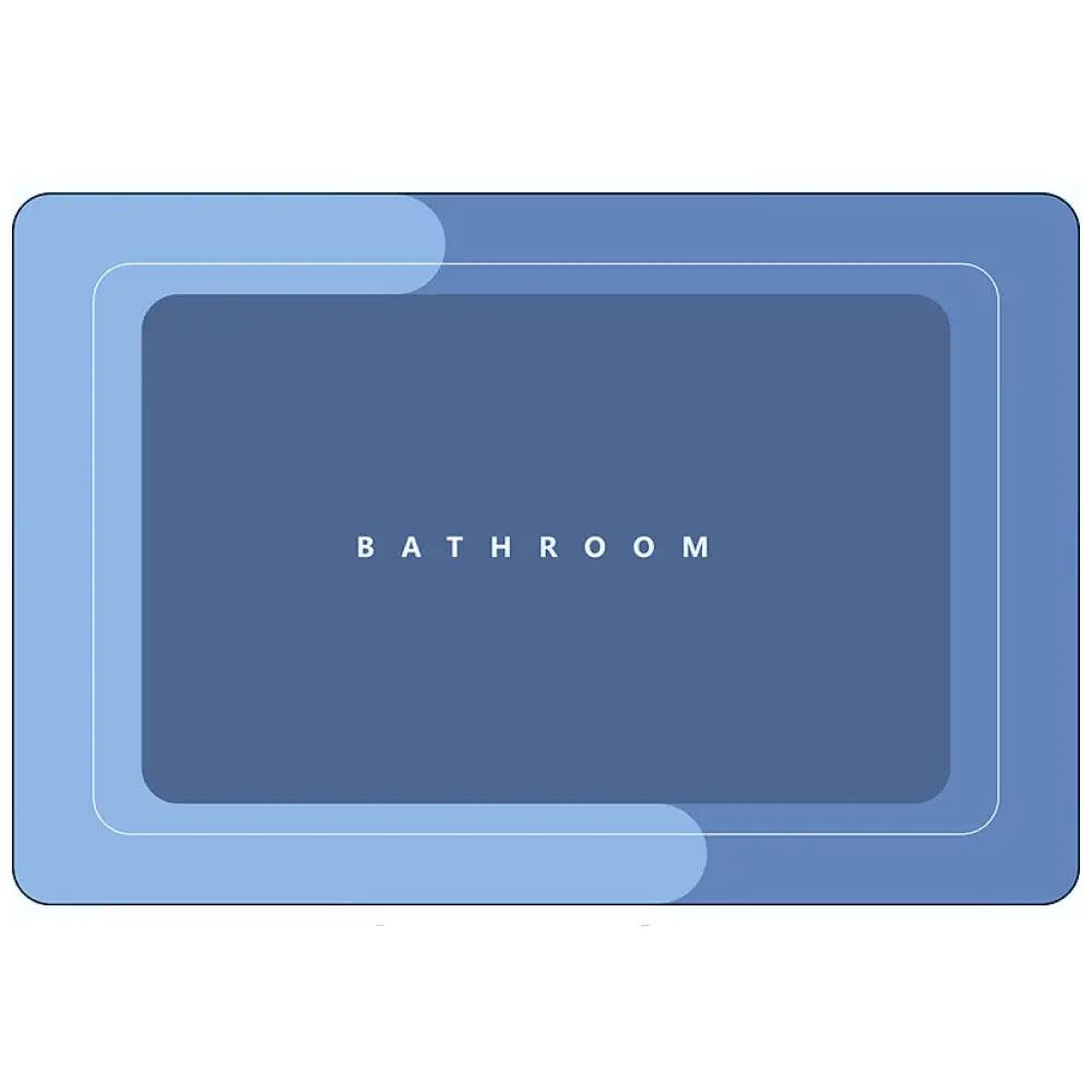 Водопоглинаючий килимок для ванної 78х48см, BATHROOM, Синій / Антиковзний килимок у ванну