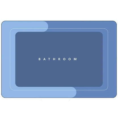 Водопоглинаючий килимок для ванної 78х48см, BATHROOM, Синій / Антиковзний килимок у ванну