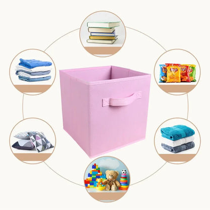 Органайзер для зберігання речей 28x26x26см, 1шт, Storage box AND XL-982, Рожевий / Складні коробки для зберігання одягу