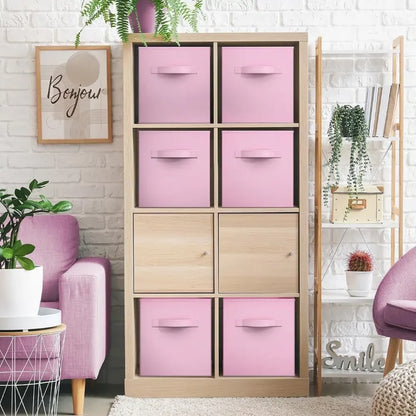 Органайзер для зберігання речей 28x26x26см, 1шт, Storage box AND XL-982, Рожевий / Складні коробки для зберігання одягу