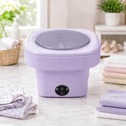 Складна міні пральна машина, з центрифугою, 6л, 36W, Фіолетова / Портативна пральна машина відро / Пралка для білизни