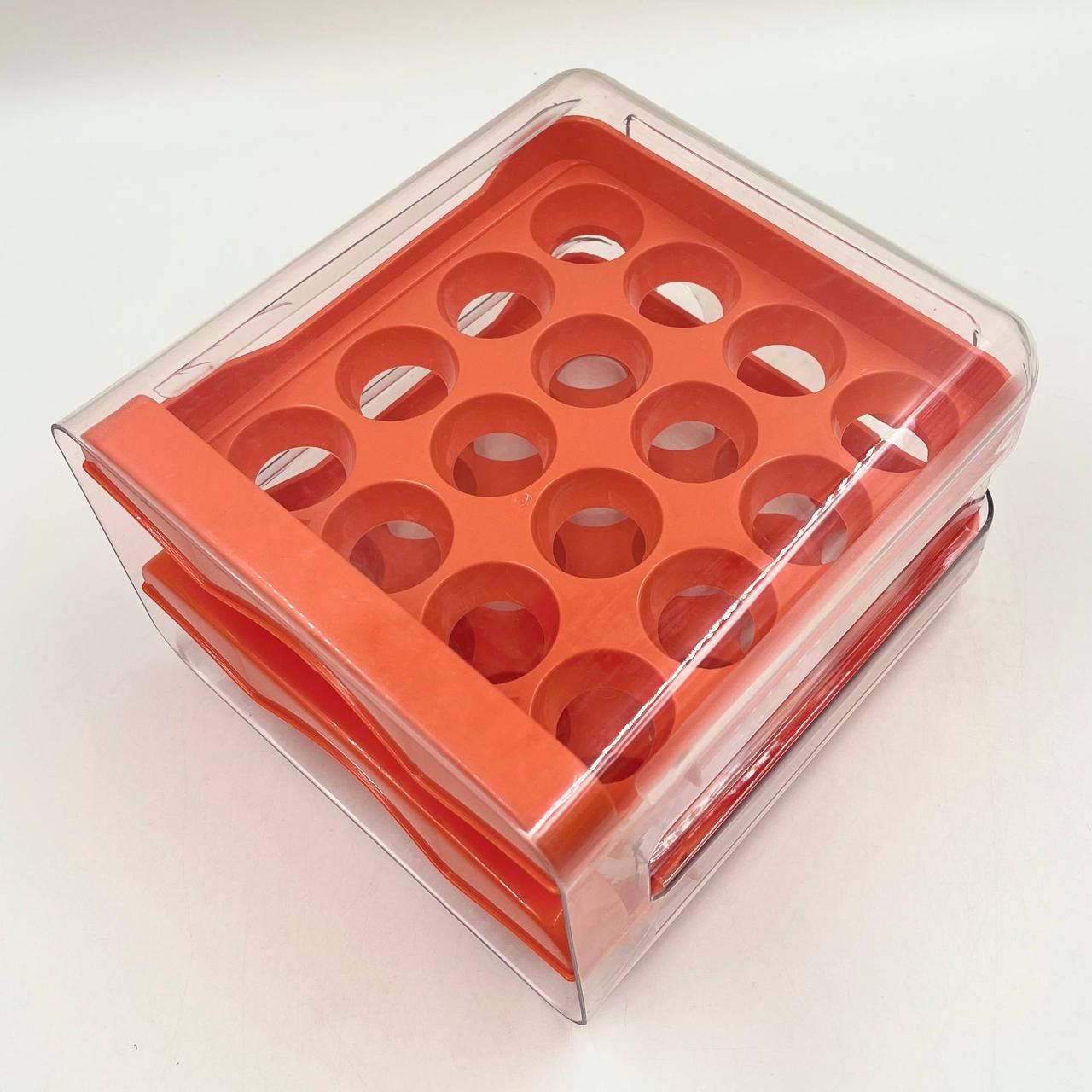 Контейнер для зберігання яєць на 32шт (22,5х21,5х14см), / Двохярусний органайзер для яєць / Лоток для яєць
