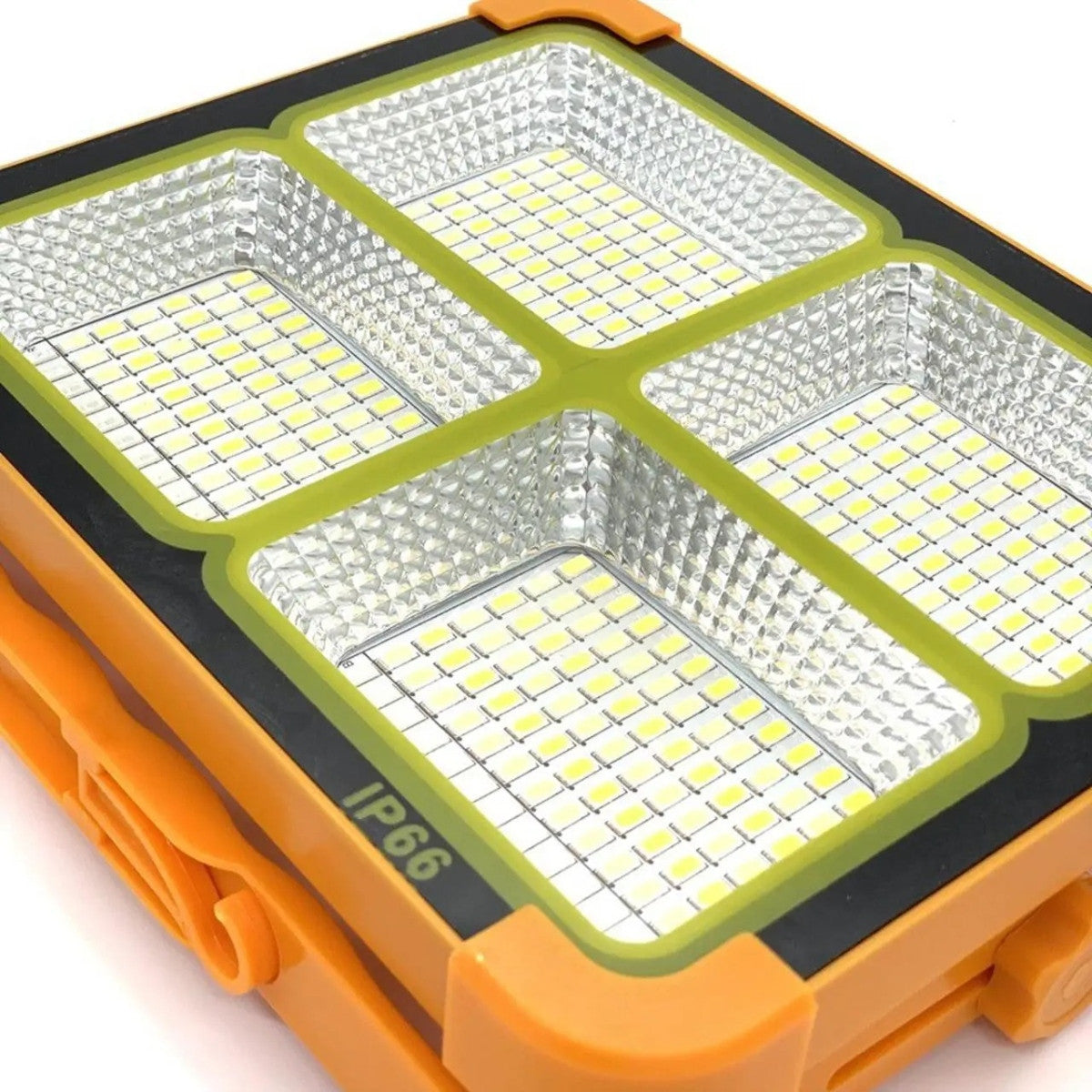 Акумуляторний LED-прожектор із сонячною панеллю, 2400 mAh, Помаранчевий / Кемпінговий ліхтар / Світлодіодний прожектор