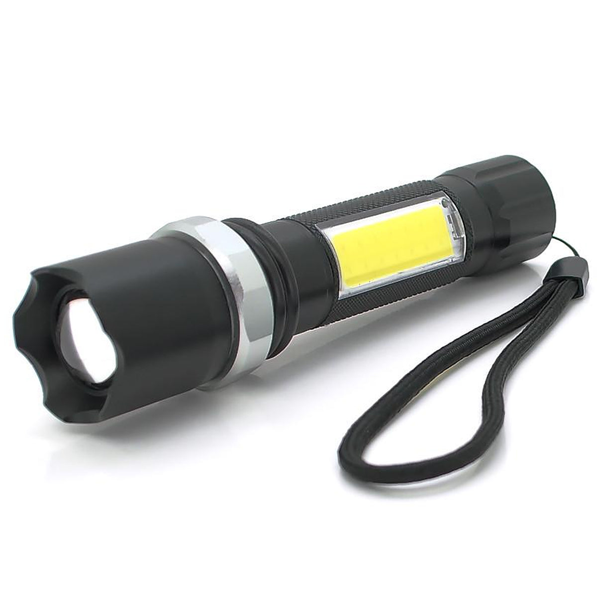 Ручний ліхтарик, USB, 200Лм, M919 Чорний / Акумуляторний туристичний ліхтарик з зумом / Вологозахищений ліхтарик