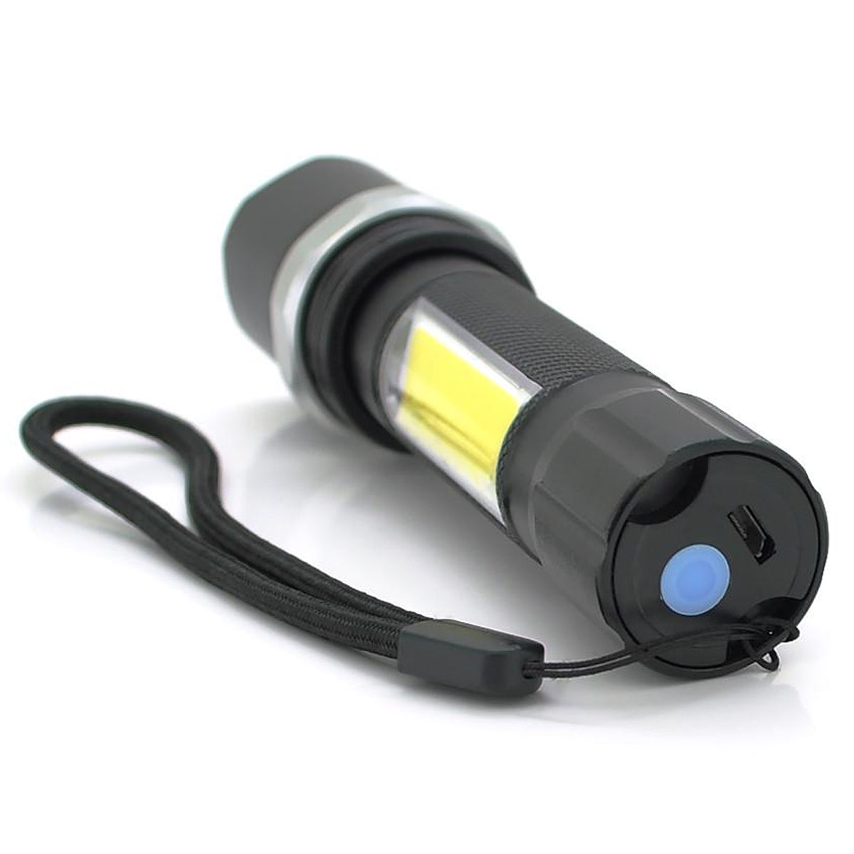 Ручний ліхтарик, USB, 200Лм, M919 Чорний / Акумуляторний туристичний ліхтарик з зумом / Вологозахищений ліхтарик