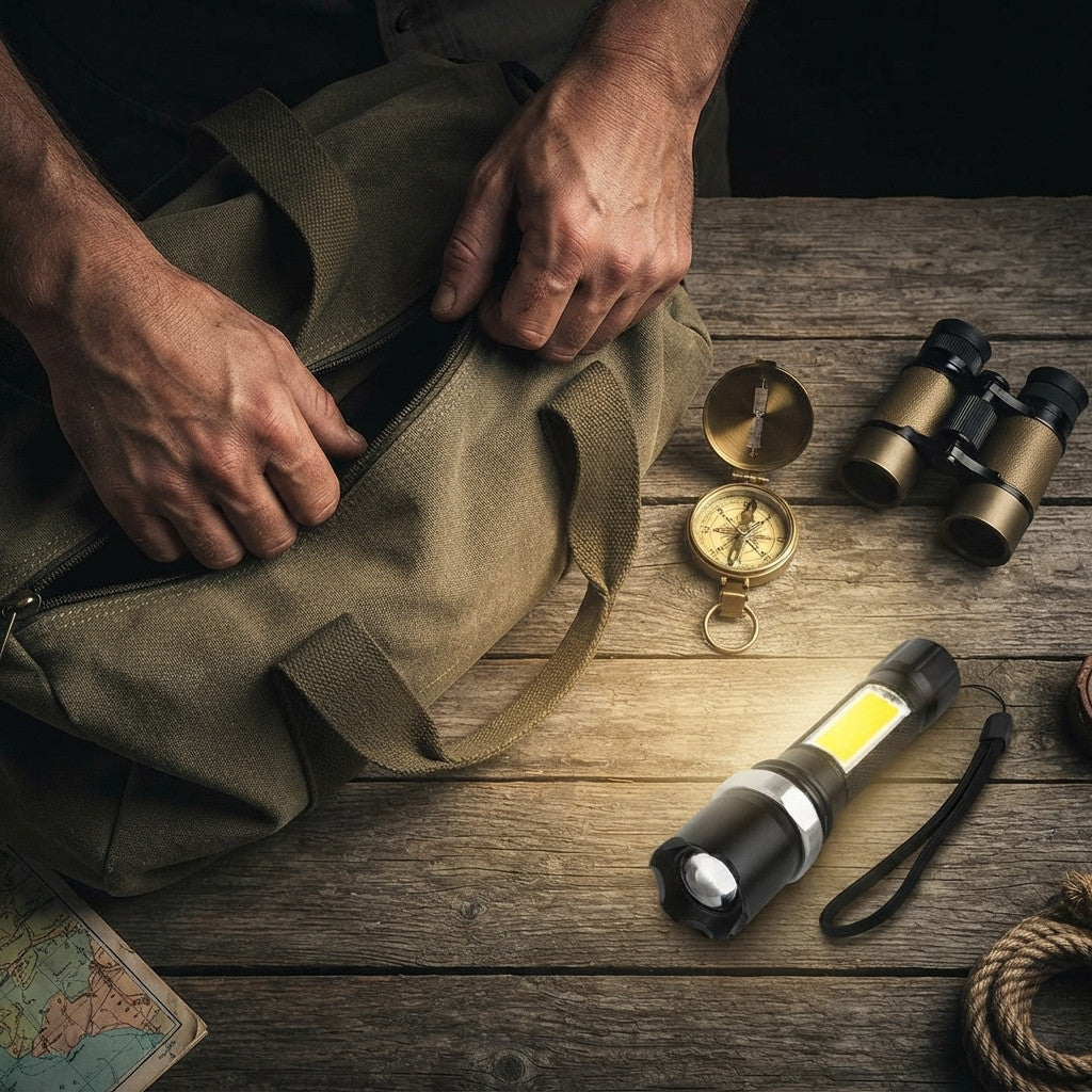 Ручний ліхтарик, USB, 200Лм, M919 Чорний / Акумуляторний туристичний ліхтарик з зумом / Вологозахищений ліхтарик