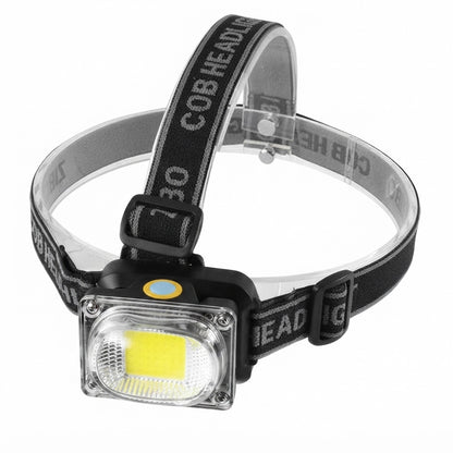 Ліхтар налобний COB, LED, 5Вт, WD-485, Чорний / Ліхтар налобний з червоним стробоскопом / Ліхтар для кемпінгу
