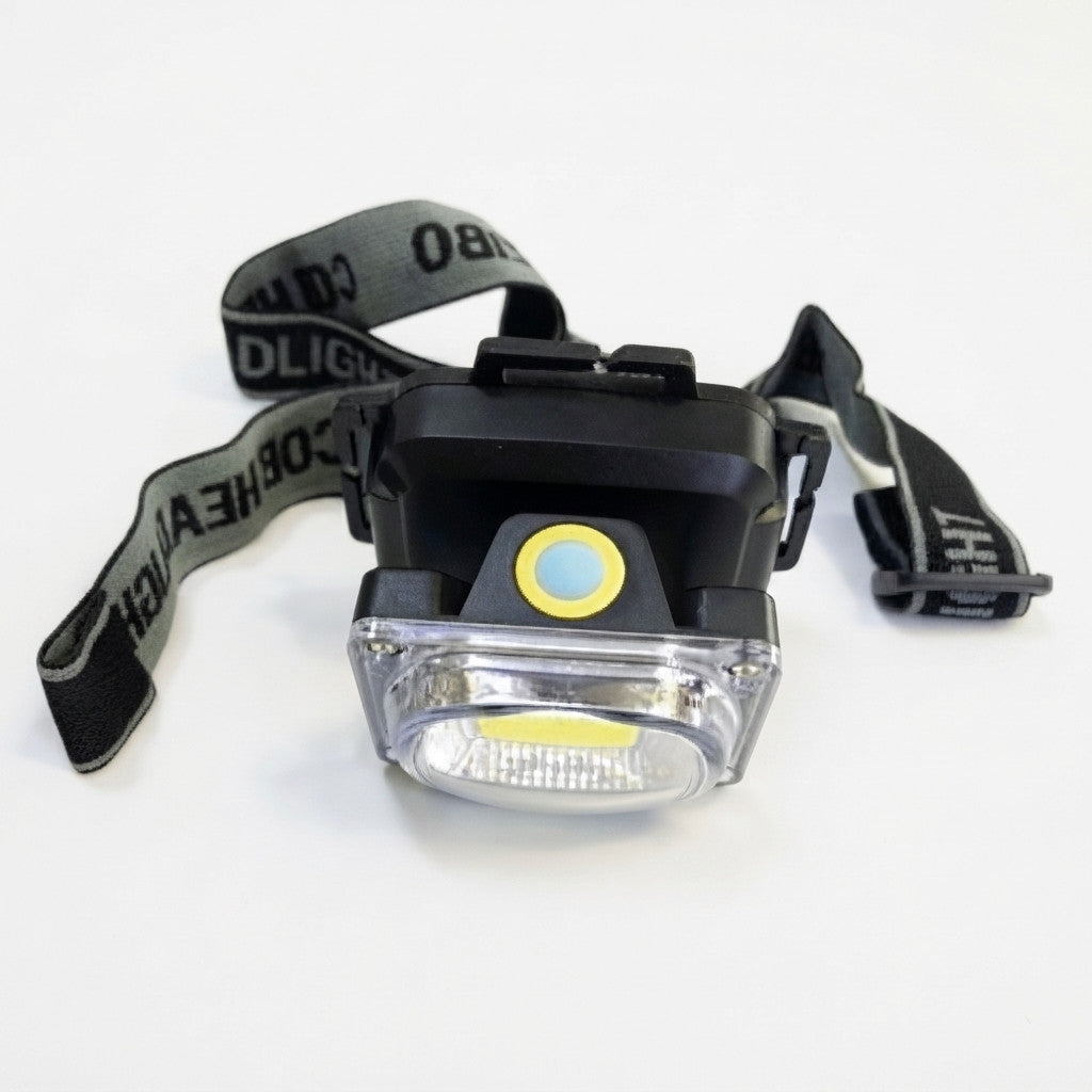Ліхтар налобний COB, LED, 5Вт, WD-485, Чорний / Ліхтар налобний з червоним стробоскопом / Ліхтар для кемпінгу