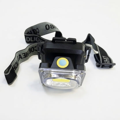 Ліхтар налобний COB, LED, 5Вт, WD-485, Чорний / Ліхтар налобний з червоним стробоскопом / Ліхтар для кемпінгу