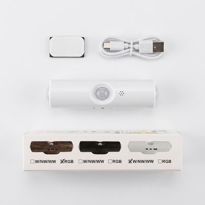 Настінний світильник з датчиком руху, від USB, Білий / RGB нічник / LED-світильник / Акумуляторний світильник на стіну