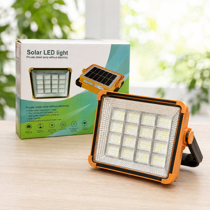 Акумуляторний LED прожектор із сонячною панеллю, 2400 mAh, IP66, Помаранчевий / Світлодіодний ліхтар Powerbank