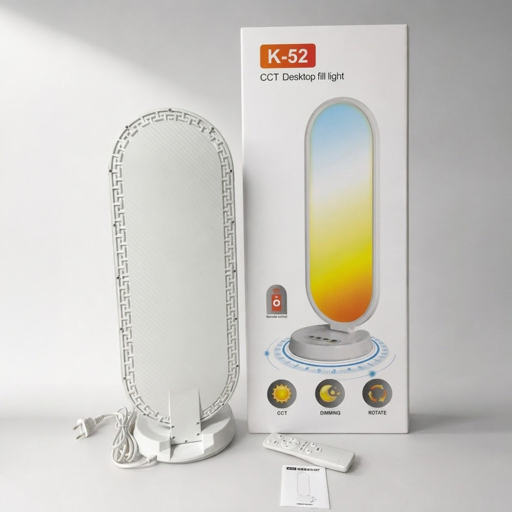 Настільна LED-лампа, 38 Вт, з пультом, K-52, Біла / Лампа для селфі / Студійна світлодіодна лампа