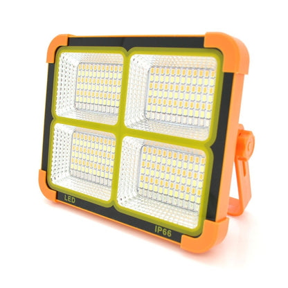 Акумуляторний LED-прожектор із сонячною панеллю, 2400 mAh, Помаранчевий / Кемпінговий ліхтар / Світлодіодний прожектор